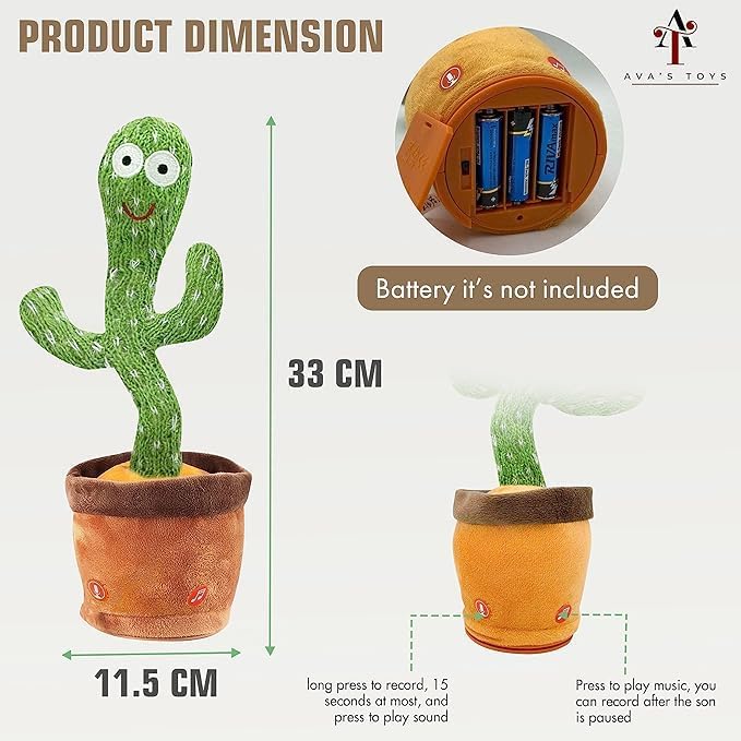Dancing Mimicking Talking Cactus Toy,Funny Gift for Toddler