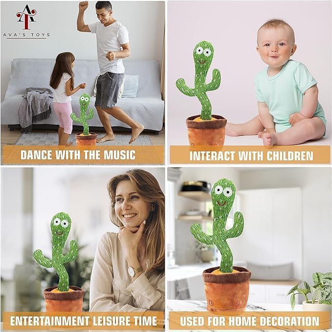 Dancing Mimicking Talking Cactus Toy,Funny Gift for Toddler