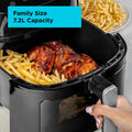 BLACK+DECKER 8-in-1 Digital Air Fryer with Window, 7.2L Large Capacity, 1800W, Rapid Air Technology, LED Touch Display, Dehydrate Function, Dishwasher Safe Basket, Cool-Touch Handle - AF7210-B5