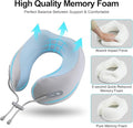 Neck Pillow for Traveling, 100% Pure Memory Foam Neck Pillow, with Neck Support
