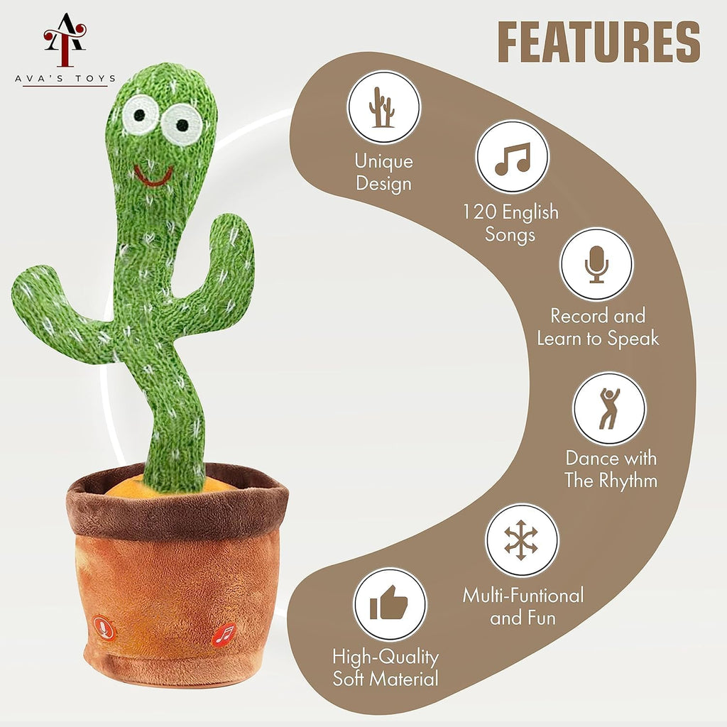 Dancing Mimicking Talking Cactus Toy,Funny Gift for Toddler