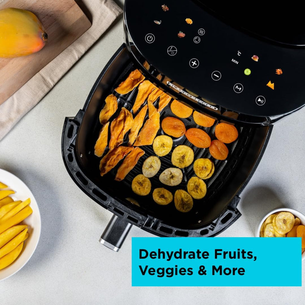 BLACK+DECKER 8-in-1 Digital Air Fryer with Window, 7.2L Large Capacity, 1800W, Rapid Air Technology, LED Touch Display, Dehydrate Function, Dishwasher Safe Basket, Cool-Touch Handle - AF7210-B5