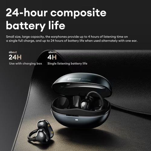 Clip on Bluetooth Earphones Open Ear Earbuds, Air Conduction Wireless Headphones, Ultra-Comfort, Lightweight