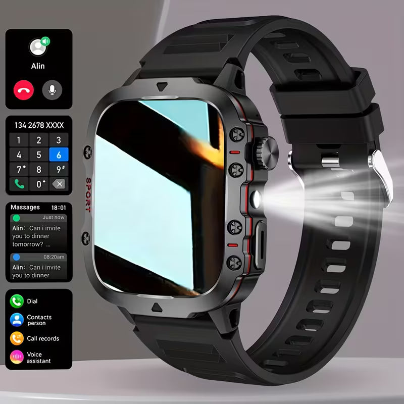 Military Smart Watches for Men & women(Answer/Make Calls) with LED Flashlight